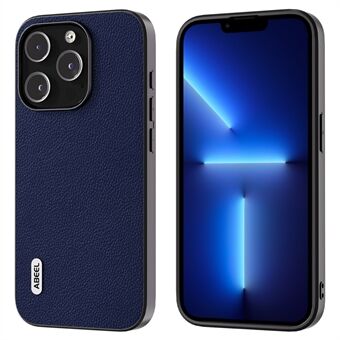 ABEEL Voor iPhone 13 Pro Litchi Textuur Ultra Dunne Case Koeienhuid Leer Gecoat PC + TPU Beschermende Telefoon Cover