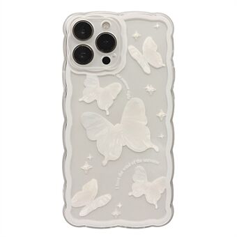 Voor iPhone 13 Pro TPU-telefoonhoes Vlinderpatroon Golvende Edge Transparante telefoonhoes