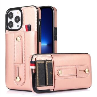 Standaard telefoonhoesje voor iPhone 13 Pro 6,1 inch, kaartsleuven Retro PU-leer gecoate TPU-hoes