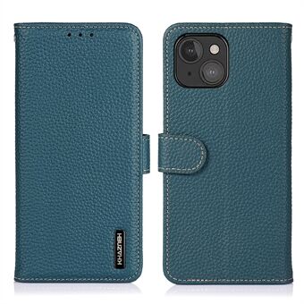 KHAZNEH Litchi Textuur Toplaag Lederen Cover Portemonnee Stand Telefoon Cover voor iPhone 13 mini 5.4 inch