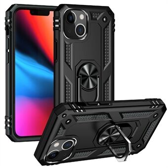 Militaire klasse schokbestendig PC TPU hybride telefoonhoesje voor iPhone 13 mini 5.4 inch met draaibare Ring voor in de auto: