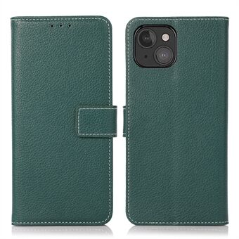 Anti-drop Litchi Textuur Lederen Portemonnee Beschermhoes Cover voor iPhone 13 mini - Groen