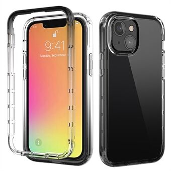 Valbestendig Transparant Kleurverloop Helder TPU + PC Back Shell voor iPhone 13 mini - Zwart