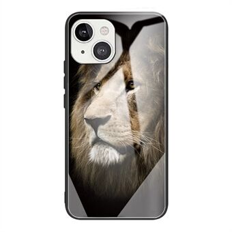 Achterpaneel van gehard glas + TPU-frame voor telefoonhoes met patroonafdruk voor iPhone 13 mini 5,4 inch