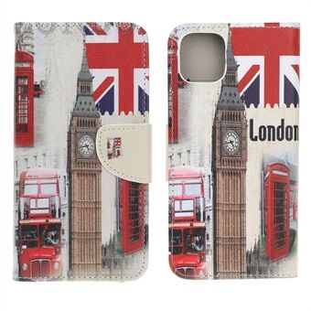 Cross Texture Pattern Printing Wallet Stand Leather Case Protector voor iPhone 13 mini 5,4 inch
