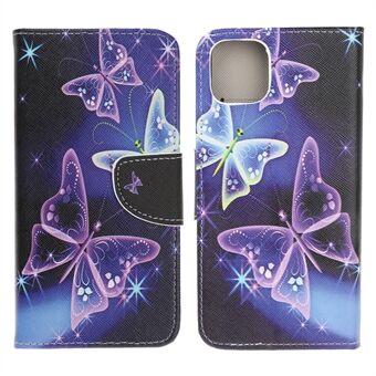 Cross Texture Pattern Printing Wallet Stand Leather Case Protector voor iPhone 13 mini 5,4 inch