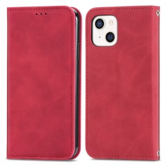 Auto-absorberende anti-val Vintage stijl Skin-touch Feeling lederen hoes voor iPhone 13 mini 5,4 inch