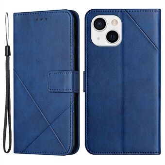 Volledige lichaamsbescherming Effen kleur polsband portemonnee PU lederen telefoonhoes met Stand voor Apple iPhone 13 mini 5.4 Inch