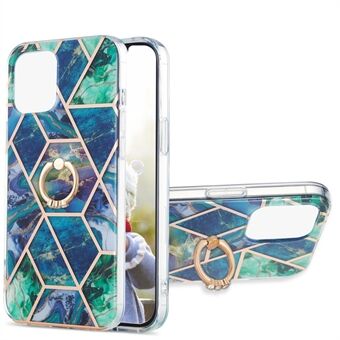 2.0 mm IMD IML galvaniserend marmerpatroon beschermhoes met Ring voor iPhone 13 mini 5,4 inch