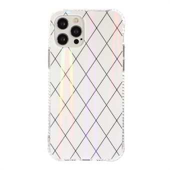 Aurora Rhombus Pattern Anti Fall Acryl + TPU telefoonhoesje voor iPhone 13 mini - Parelwit