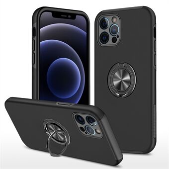 Anti-Drop Hard PC Back Soft TPU Bumper Dual Layered Shockproof Cover met Magnetic Ring Kickstand voor iPhone 13 mini 5.4 inch