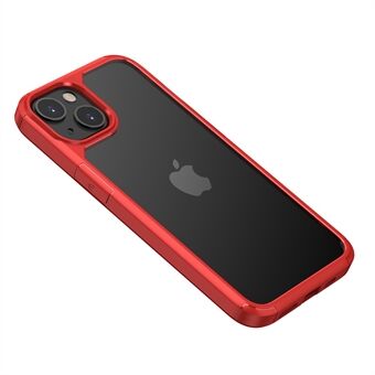 Anti-drop Anti-kras Licht Dunne Clear PC Back + Soft TPU Frame Phone Case voor iPhone 13 mini - Rood