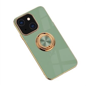 Spiegelende oppervlakte-elektroplating Anti-val TPU-telefoonhoesje met standaard voor iPhone 13 mini 5,4 inch.