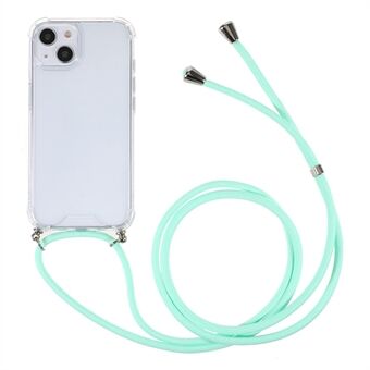 Dikke vier hoeken anti-val acryl achterkant + TPU frame telefoonhoes met verstelbaar koord voor iPhone 13 mini 5,4 inch