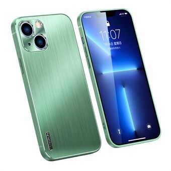 Anti-kras Nauwkeurige uitsparing Galvaniseren geborsteld zacht TPU + pc-telefoonhoesje voor iPhone 13 mini - groen