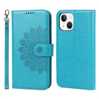 Patroon Embossing Veldsteek Ontwerp R61 Textuur PU Lederen Portemonnee Telefoon Cover Shell voor iPhone 13 mini 5.4 inch