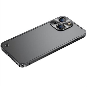 Anti-valbescherming Gehard Glas + Metalen Hybride Cover Mat Mobiele Telefoon Shell voor iPhone 13 mini - Zwart