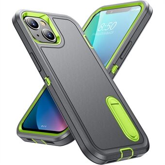 Voor iPhone 13 mini 5.4 Inch Defender Serie Kleur Contrast PC + TPU Kickstand Telefoon Case Militaire kwaliteit Anti-drop Cover: