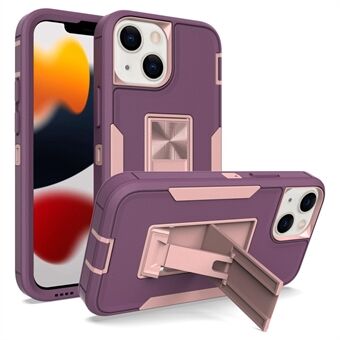 For iPhone 13 mini 5.4 inch Back Shell, Bump Proof PC + TPU Hybrid Phone Cover with Integrated Kickstand Car Mount Metal Sheet Case