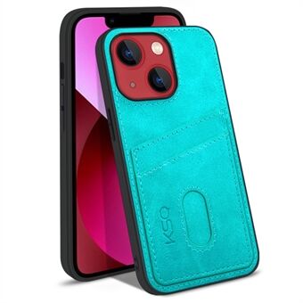 KSQ 003 Series for iPhone 13 mini 5.4 inch Shockproof Protective Case PU Leather Coated PC+TPU Hybrid Phone Shell with Card Slots