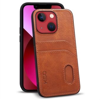 KSQ 001 Series All Edge Wrapped Phone Shell for iPhone 13 mini 5.4 inch, TPU+PC+PU Leather Phone Covering Case with Card Slots