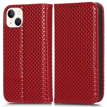 Voor iPhone 13 mini 5.4 inch Raster Textuur Magnetische Auto-geabsorbeerde Telefoon Cover Volledige Bescherming PU Lederen Telefoon Case Portemonnee: