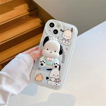 Voor iPhone 13 mini 5,4 inch cartoon patroon afdrukken TPU-hoes beschermende telefoonhoes met luchtkussen puppyvorm standaard