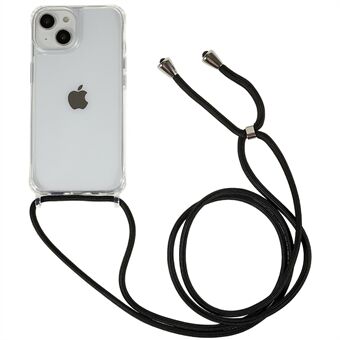 Achterkant van de behuizing voor iPhone 12 mini / 13 mini 5,4 inch, doorzichtige TPU+acryl telefoonhoes met verstelbaar koord