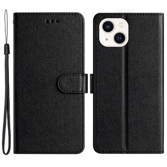 Flip Case voor iPhone 13 mini 5,4 inch Zijdetextuur PU lederen telefoonhoes Stand met polsband