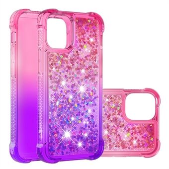 Gradient Quicksand Series Sparkle Liquid Waterfall Luxe TPU Bumper Cover voor iPhone 13 Pro Max 6,7 inch