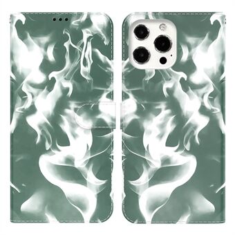 Fog Pattern Printing Stand Phone Cover voor iPhone 13 Pro Max 6,7 inch