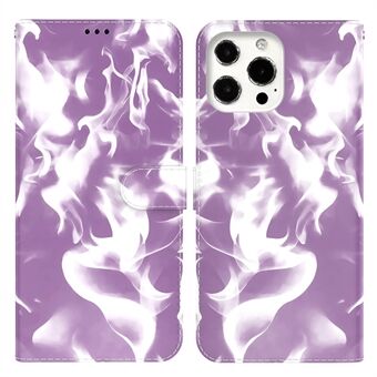 Fog Pattern Printing Stand Phone Cover voor iPhone 13 Pro Max 6,7 inch