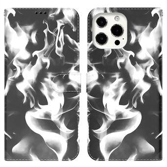 Fog Pattern Printing Stand Phone Cover voor iPhone 13 Pro Max 6,7 inch