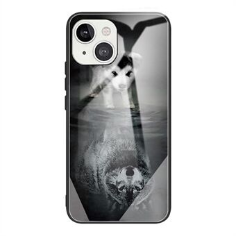 Krasbestendig glas met patroonprint + TPU Combo Hybrid Cover voor iPhone 13 Pro Max 6,7 inch