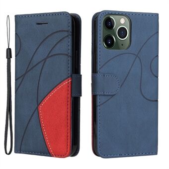 Tweekleurig Stand -portemonnee-ontwerp PU-leren telefoonhoes met riem voor iPhone 13 Pro Max 6,7 inch