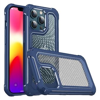 Schokbestendige 2-in-1 hybride harde pc flexibele TPU bumper koolstofvezel textuur beschermhoes voor iPhone 13 Pro Max 6,7 inch