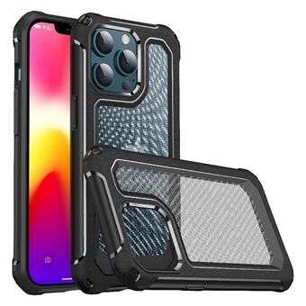 Schokbestendige 2-in-1 hybride harde pc flexibele TPU bumper koolstofvezel textuur beschermhoes voor iPhone 13 Pro Max 6,7 inch