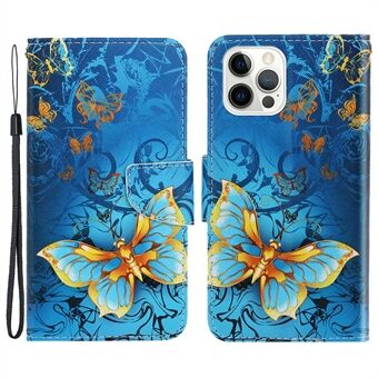 Kaartsleuven Schokbestendige patroonafdruk Handige leren mobiele hoes met portemonnee en Stand voor iPhone 13 Pro Max 6,7 inch