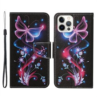 Rondom bescherming Patroonafdrukken Handige leren riemhoes met portemonnee en Stand voor iPhone 13 Pro Max 6,7 inch