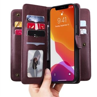 Meerdere kaartsleuven Valbestendige portemonnee Ontwerp Telefoonhoes Stand Shell voor iPhone 13 Pro Max 6,7 inch