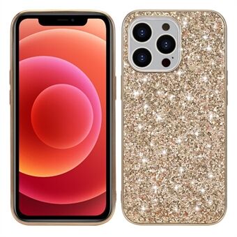 Shiny pailletten die TPU-frame verzinken + pc hybride telefoon beschermhoes voor iPhone 13 Pro Max 6,7 inch