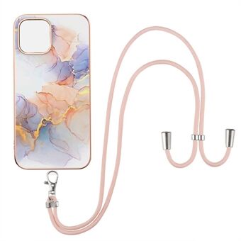 Marble Pattern Series IMD IML galvaniseren Slanke stijlvolle TPU-telefoonhoes met snoer voor iPhone 13 Pro Max 6,7 inch