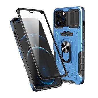 Allround bescherming Hard PC + TPU Hybrid Phone Case Cover met gehard glasfilm Standaard voor iPhone 13 Pro Max 6,7 inch