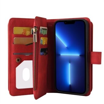 Meerdere sleuven Stand Cover Protector met ritsvak voor iPhone 13 Pro Max 6,7 inch