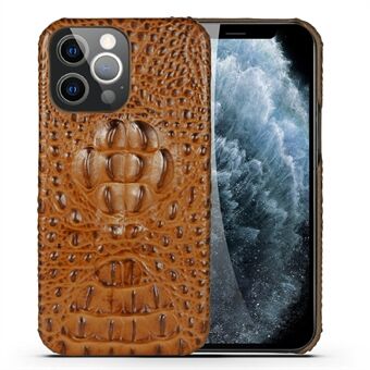 3D Krokodillenhoofd Echt Leren Coating PC Krasbestendige Beschermende Achterkant Hoes voor iPhone 13 Pro Max 6.7 inch