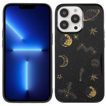 Anti-drop Modieuze Star Planet Afdrukken Stickers Ontwerp Epoxy Soft TPU Case voor iPhone 13 Pro Max 6.7 inch