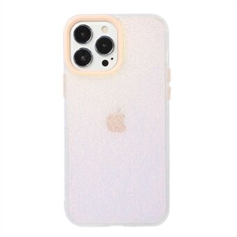 Anti-vingerafdruk Kleur Splicing Licht Variabel Acryl Achterpaneel + TPU Frame Mobiele Telefoon Cover Beschermhoes voor iPhone 13 Pro Max 6.7 Inch