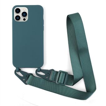 Voor iPhone 13 Pro Max 6.7 inch Schoudertas Ontwerp Matte Valbestendige Mobiele Telefoonhoes Zachte TPU Cover.