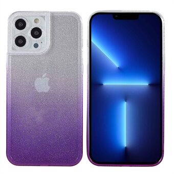 For iPhone 13 Pro Max 6.7 inch Phantom Series Gradient Color Soft TPU Cover Phone Case with Separable Glittering Plate