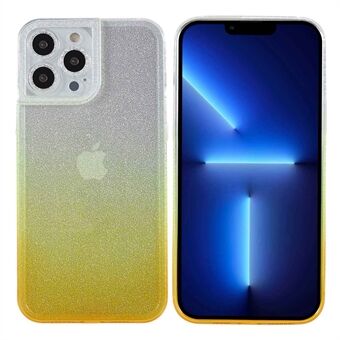 For iPhone 13 Pro Max 6.7 inch Phantom Series Gradient Color Soft TPU Cover Phone Case with Separable Glittering Plate